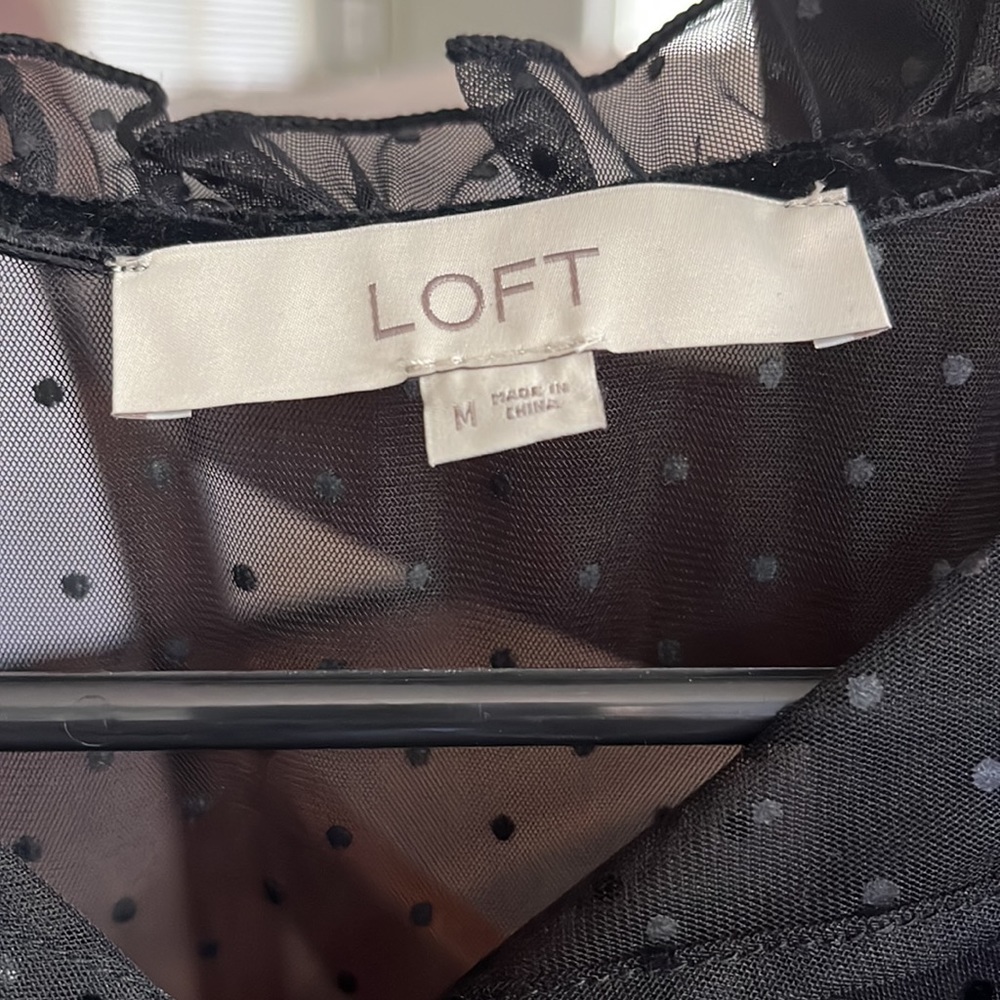 LOFT Velvet Dot Mixed Media Sweater Dress - Picture 5 of 7